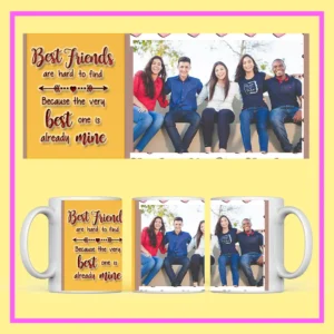 Personalized Friendship Day Mug with Happy Friendship Day design and custom photo – Best Friends Coffee Mug gift idea