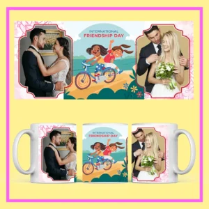 Personalized Friendship Day Mug with Happy Friendship Day design and custom photo – Best Friends Coffee Mug gift idea