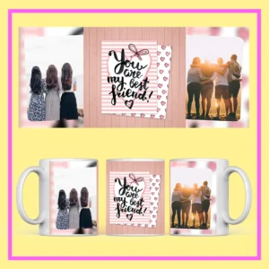 Personalized Friendship Day Mug with Happy Friendship Day design and custom photo – Best Friends Coffee Mug gift idea
