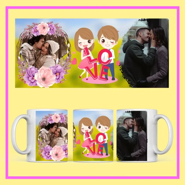 Personalized Love Mug with custom couple photo and romantic design – Perfect Valentine’s Day and anniversary gift for couples