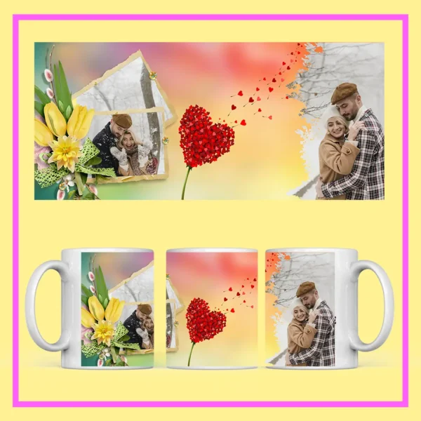 Personalized Love Mug with custom couple photo and romantic design – Perfect Valentine’s Day and anniversary gift for couples