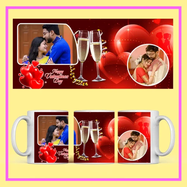 My Love Personalized Couple Mug with custom couple photos and romantic red heart design – Perfect Valentine’s Day and anniversary gift
