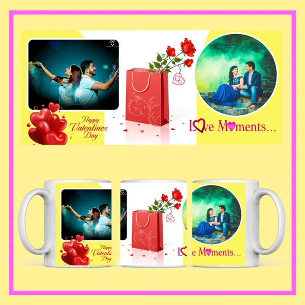 My Love Personalized Couple Mug with custom couple photos and romantic red heart design – Perfect Valentine’s Day and anniversary gift