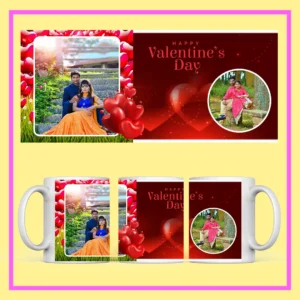 My Love Personalized Couple Mug with custom couple photos and romantic red heart design – Perfect Valentine’s Day and anniversary gift
