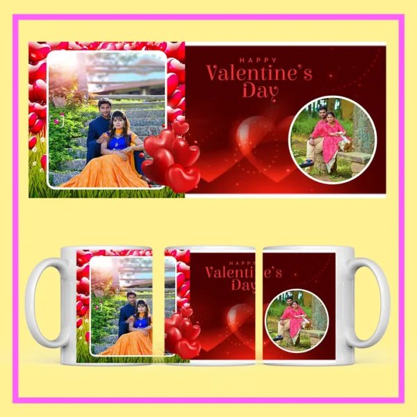 My Love Personalized Couple Mug with custom couple photos and romantic red heart design – Perfect Valentine’s Day and anniversary gift