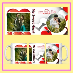 My Love Personalized Couple Mug with custom couple photos and romantic red heart design – Perfect Valentine’s Day and anniversary gift