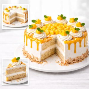 Fresh mango cream cake with whipped cream for same day delivery in Burdwan