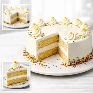 Vanilla cream celebration cake with same day delivery in Burdwan