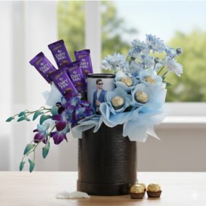 Luxury birthday balloon with flower and chocolate combo same day delivery in Burdwan