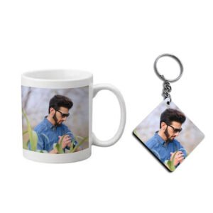 Personalized photo mug and keychain combo same day delivery in Burdwan