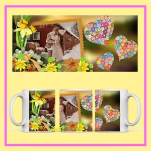 Floral romantic personalized photo mug with custom image and same day delivery in Burdwan