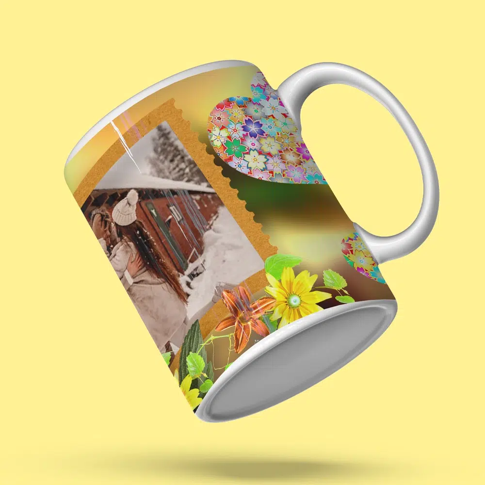 Floral Romantic Personalized Photo Mug|Same Day Delivery in Burdwan - Image 2