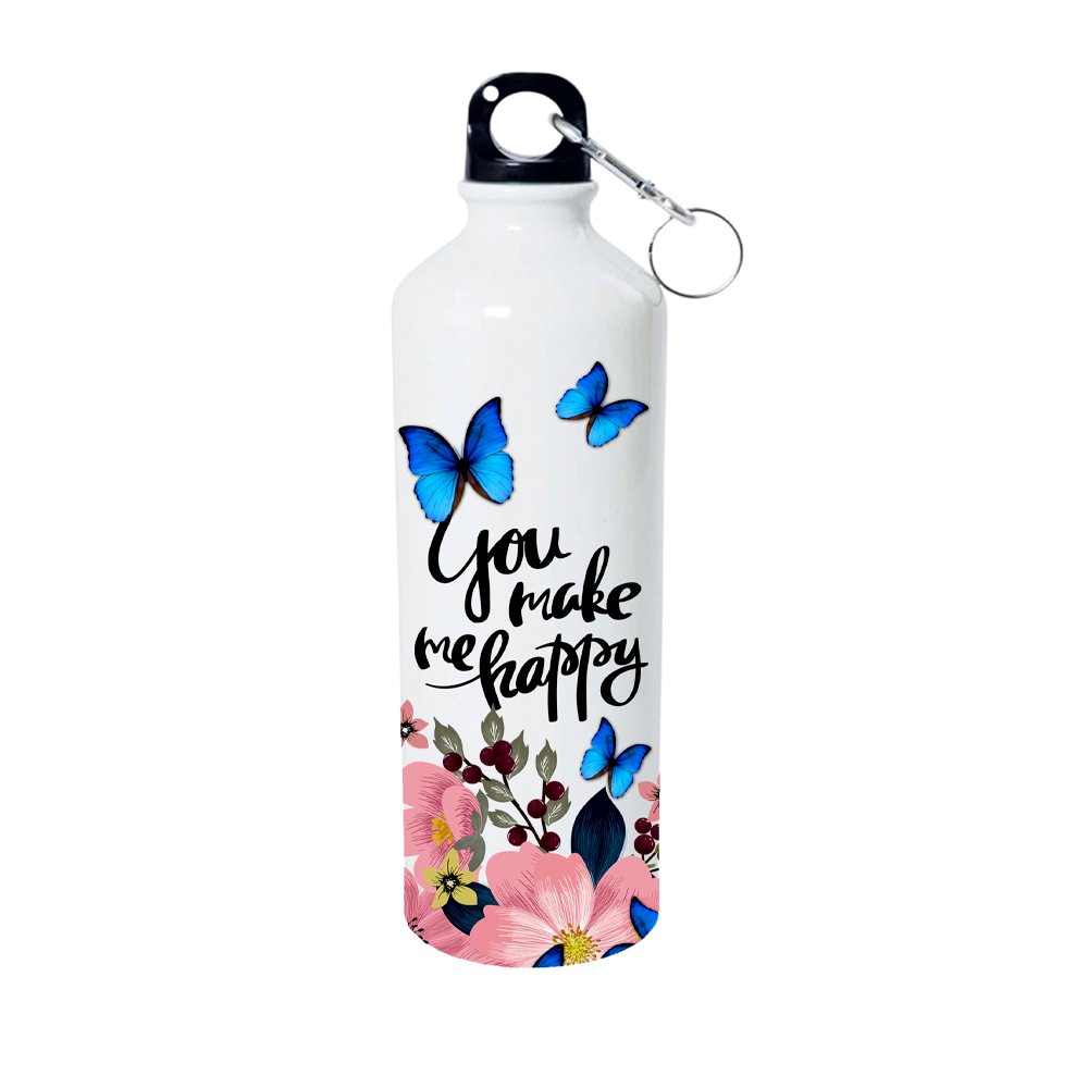Personalized quote water bottle with floral design in Burdwan