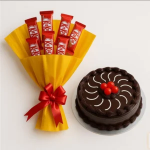 Chocolate cake with KitKat bouquet for same day delivery in Burdwan
