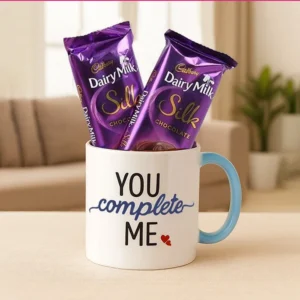 Personalized mug with Dairy Milk Silk chocolates for same day delivery in Burdwan