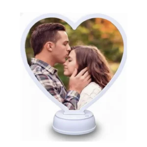 Heart shape personalized LED photo frame with custom image and same day delivery in Burdwan