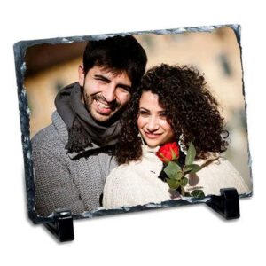 Customized Couple Photo Rectangular Rock Slate | Personalized Stone Photo Frame in Burdwan