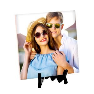 Customized photo tile with stand personalized photo frame