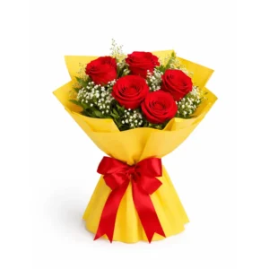 5 red rose bouquet