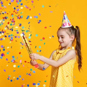 Party popper confetti cannon for birthday celebration